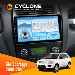 Штатна магнітола KIA Sportage 2008-2010 Climate Cyclone C9-012 4x64, DSP, 4G Cyclone (НФ-00007924)