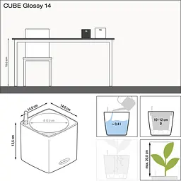 Вазон Lechuza Cube Glossy 14 рожевий (13513) - мініатюра 2