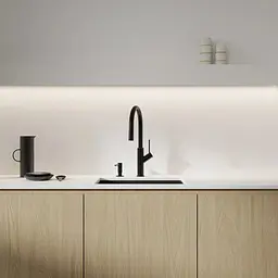 Змішувач для кухні з витяжним виливом Omnires Bend matt black (BE6455BL) чорний - матовий - мініатюра 3