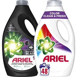 Набір: Гель для прання Ariel+ Revitablack 1.7 л + Гель для прання Ariel Color Чистота та свіжість 2.4 л - мініатюра 2