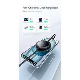 Кабель Baseus Free2Draw Mini Retractable Charging Cable Type-C to Type-C 100W 1m P10364500311-00 Blue - мініатюра 8
