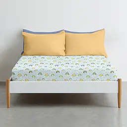 Простирадло Cosas на резинці 90х200 rainbow star blue, блакитний (RainbowStarBlue_90x200x20) - мініатюра 3