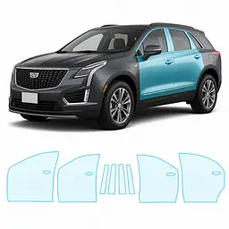Антигравійна захисна бронеплівка за лекалами для Cadillac XT5 I facelift 2020- зони дверей і стійки вікон