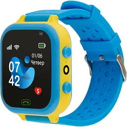 Дитячий смарт-годинник AmiGo GO009 GLORY Camera + LED Blue/Yellow [90706]