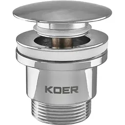 Донний клапан Koer PW-01-01 Click-Clack універсальний KR3400, Хром