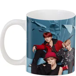 Кухоль GeekLand Bangtan Boys BTS 02.31 блакитний будинок 330 мл білий - мініатюра 3