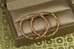 Сережки кільця Хuping Jewelry малюнок зигзаг 3 см золотисті
