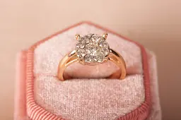 Каблучка з червоного і білого золота з діамантами 22 K-0300 - мініатюра 4