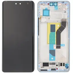 Дисплей Xiaomi 13 Lite / Civi 2 чорний, Amoled, оригінал PRC переклеєне скло, з рамкою блакитного кольору, Lite Blue