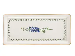 Блюдо Alba ceramics Flower, 35,5х16 см, біле з cинім (769-039) - мініатюра 2
