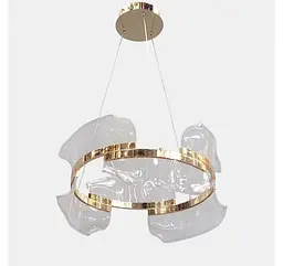 Підвісна світлодіодна люстра Artlight 512162/400GD золота з фігурним прозорим акриловим розсіювачем та трьома режимами світла - мініатюра 2