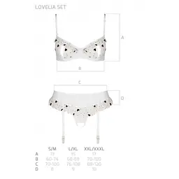 Сексуальний комплект з поясом для панчіх Passion LOVELIA SET S/M, white - мініатюра 7