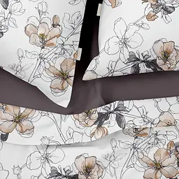Комплект постільної білизни Cosas полуторний з простирадлом на резинці PASTEL FLOWERS CS1 160 x 220 см (FlowersBeigeWhite_El-111Urban_160) - мініатюра 3