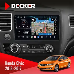 Штатна магнітола Honda Civic 2013-2017 Decker D10-011 4x64, DSP, 4G, 360 Decker (НФ-00005647)