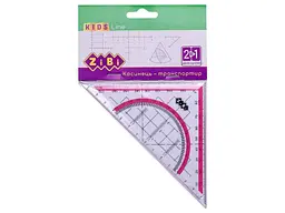 Косинець ZIBI 140мм 2 в 1,, 90° 45°, з рожевою смужкою, KIDS Line ZB.5623-10