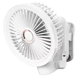 Портативний вентилятор GF12 з затискачем+LED 5400mAh White