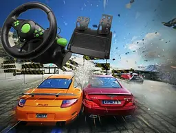 Гоночне кермо Vibration Steering Wheel PS2 PS3 pc USB мультимедійне 3 в 1 - мініатюра 11
