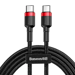 Дата кабель Baseus Cafule Type-C to Type-C PD2.0 60W (2m) (CATKLF-H) Чорний/Червоний