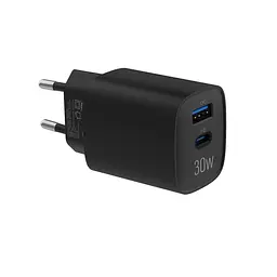 Зарядний пристрій мережевий MAKE 30W GaN3 Type-C PD3.0 + USB QC3.0 Black - мініатюра 4