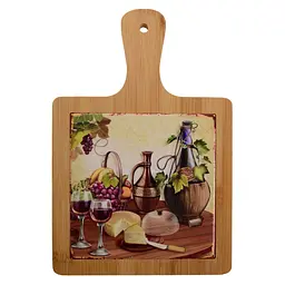 Підставка під гаряче Limited Edition Wine & Cheese з бамбуковою ручкою 18х28 см (B160071)