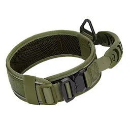 Нашийник для собак Harness Tactical, широкий нейлоновий з металевою пряжкою-фастекс L, Зелений