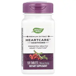 Екстракт листя і квітів глоду Nature's Way HeartCare, 120 таблеток для підтримки серцево-судинної системи
