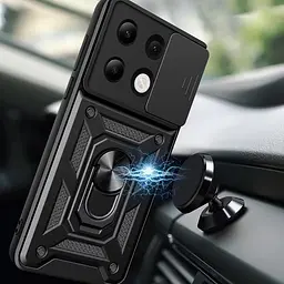 Чохол Ummi Camshield Serge Ring для Xiaomi Redmi Note 13 Pro 4G / 14s / Poco M6 Pro 4G Чорний / Black - мініатюра 3