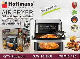 Аерофритюрниця Hoffmans HM-792 15 л • Мультипіч-аерогриль Hoffmans 2400 Вт із двома ТЕНами та сенсорним керуванням - мініатюра 6