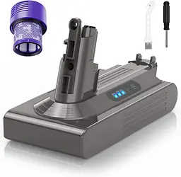 Акумулятор 6000 мА·год для пилососів Dyson V10 із фільтром