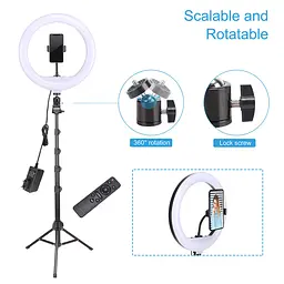 Тримач з кільцевим освітленням Bluetooth 12" YQ-320A light set (Kit2) 170cm Stand, Plug Powered - мініатюра 2