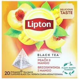 Чай чорний Lipton Peach&Mango, 36 г (20 шт. х 1.8 г) (734512) - мініатюра 2