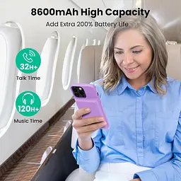 Чохол із зарядним для iPhone 14Plus/14Pro Max/13Pro Max, потужний портативний захисний чохол для зарядки ємністю 8600 мАг - мініатюра 6