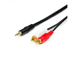 Аудіокабель ATCOM (10709) mini-jack 3.5мм(M)-2xRCA-тюльпан(M) 5м пакет