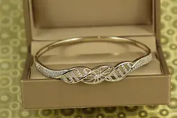 Браслет бенгл Xuping Jewelry Хвиля блиску 57 мм на руку від 16 см до 18 см сріблястий
