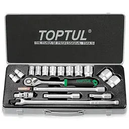 Комплект головок з тріскачкою 1/2" 18од. (6-гр.) Toptul hoz0007890
