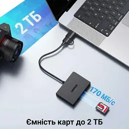 Card Reader USB 3.0 4-in-1,OTG USB-C/USB-A, SD/TF, 4-in-1 CM812 Ugreen (45167) - мініатюра 6