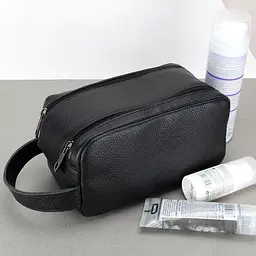 Несесер чоловічий шкіряний HandyCover S434 чорний на блискавці