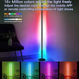 Підлогова кутова LED лампа RGB SAL-005B 160cm Bluetooth USB with app Black - мініатюра 2