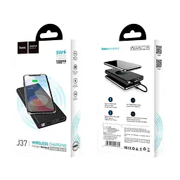 Додаткова батарея Hoco J37 Wisdom (Wireless Charger) (10000mAh) Black - мініатюра 5
