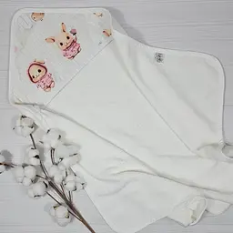 Дитячий рушничок-куточок 80х80 a.l.babybox Мрійливі зайченята - мініатюра 2
