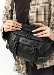 Велика жіноча поясна сумка бананка Sambag DynamicDart чорна 38 × 21 × 7 см (80411101) - мініатюра 8