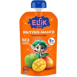 Набір пюре фруктове Elfik Magic Яблуко-манго 100 г 9 шт.