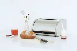 Хлібниця металева Brabantia Roll Top Bread Bin Medium 31.6x26.5х17.3 см срібляста (348907) - мініатюра 3