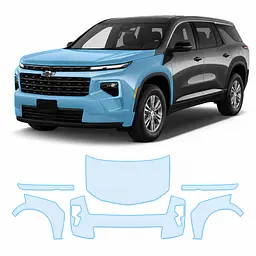 Антигравійна захисна бронеплівка за лекалами для Chevrolet Traverse III 2023- передня частина авто (капот бампер крила))