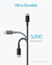 Кабель Anker USB-A → USB-C 0,9 м, нейлоновий, комплект 2 шт для заряджання та передачі даних - мініатюра 2