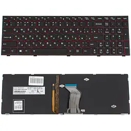 Клавіатура для ноутбука LENOVO (Y500, Y510p) rus, black, підсвічування клавіш - мініатюра 2