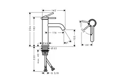 Змішувач для умивальника Hansgrohe Tecturis S CoolStart EcoSmart+ без донного клапана chrome 73312000 - мініатюра 3