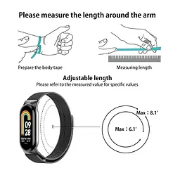 Ремінець для фітнес-браслета Boorui для Xiaomi Mi Band 8 і 9 міланська петля сірий - мініатюра 4