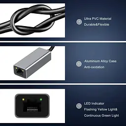 Адаптер USB type-C на 1Gb Ethernet RJ45 - мініатюра 5