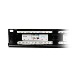 Патч-панель 24 порти NVC-PN-01/24 CAT5/CAT6 19" 1U неекранована, з заднім організатором кабелю (73-00144) - мініатюра 6